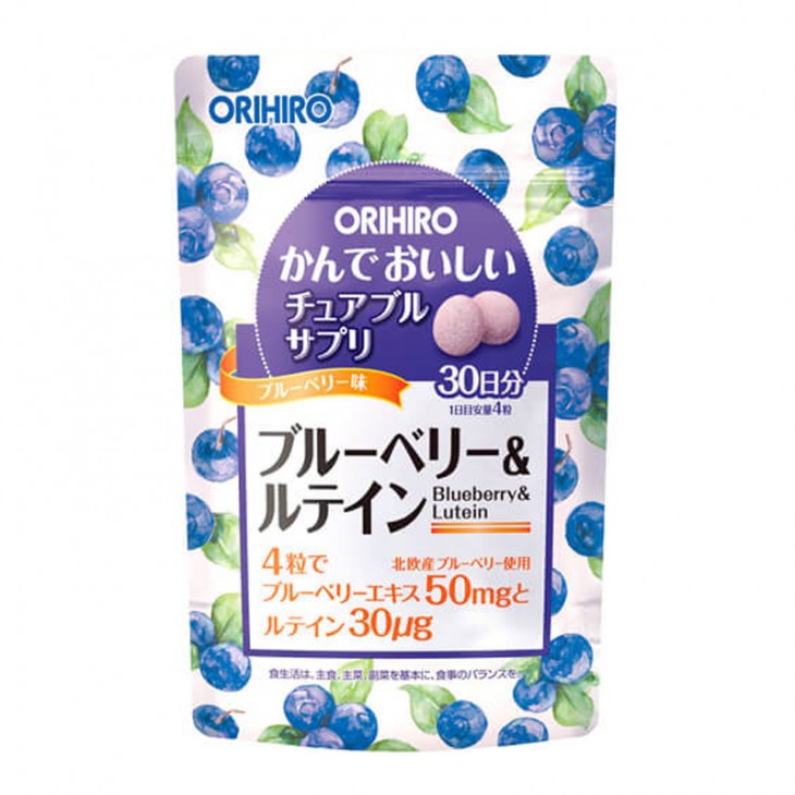 ORIHIRO 藍莓軟糖營養補充劑 藍莓和葉黃素120粒